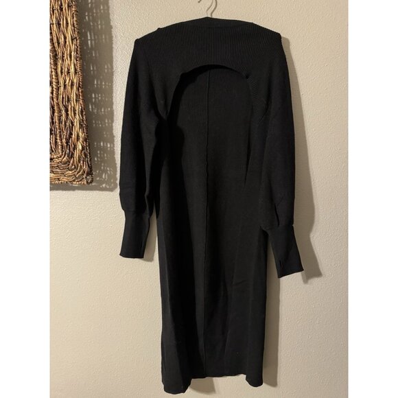 Fashion To Figure Black Long Back Shoulder Shrug Duster Sweater Plus Size 0 NWT - Picture 8 of 13